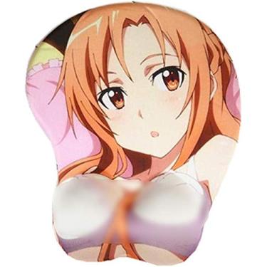 Imagem de Tapete de rato macio de anime 3D para jogos, tapete de rato macio de gel de silicone, tapete de mesa, tapete de rato de desenho animado, antiderrapante, tapete de escritório com suporte de pulso