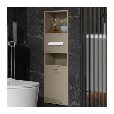 Imagem de Nicho de chuveiro de aço inoxidável - Prateleira embutida à prova d'água para ambientes úmidos, organizador para artigos de higiene pessoal, xampu, papel higiênico e armazenamento de lixo, solução de