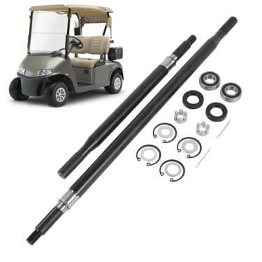 Imagem de RALZAOTO Eixo traseiro do carrinho de golfe com kit de vedação de rolamento lado do motorista e lado do passageiro compatível com EZGO RXV Electric 2008 UP substituição # 620337 614208 620341 614209