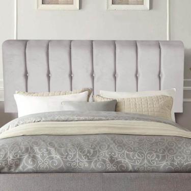 Imagem de Painel Estofada Kiara 100cm Solteiro Box Quarto Suede Cinza Claro - Gat Magazine