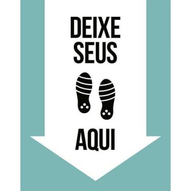 Imagem de Kit 5 Placa Acm Deixe Seu Sapato Aqui ul Claro 18X23 - Sinalizo