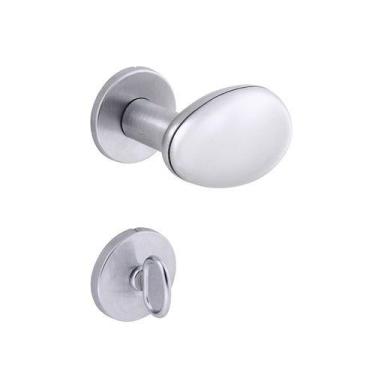 Imagem de Fechadura Arouca Banheiro Ovo Z 40mm Roseta Escovada, Cromado Escovado