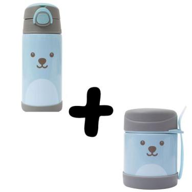 Imagem de Kit Pote com Colher e Garrafa Térmica para Viagem Escola Passeios Gumy
