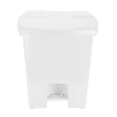 Imagem de Lixeira Plástico Quadrado com Pedal de 30 Litros Branco P30b Jsn Cesto Plástico Quadrado com Ped