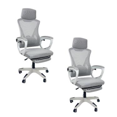 Imagem de Kit 2 Cadeira De Escritório Presidente Executiva Oficial Supreme Cinza