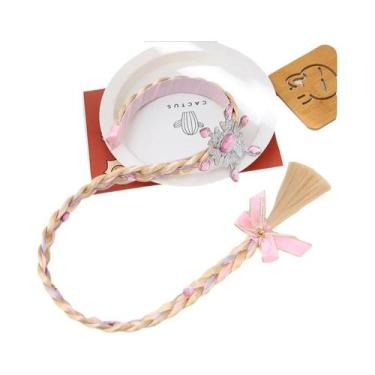Imagem de Tiara De Cabelo Trançada Infantil Princesa Elsa Rapunzel Do Filme Entr