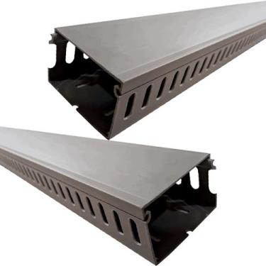 Imagem de KIT 2 CANALETA 1METRO VENTILADA CINZA 50X80 X1000MM (AxLxC) - LUKMA