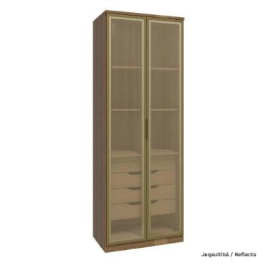 Imagem de Guarda Roupa Modulado 02 Porta de Vidro 245cm com Colmeia Setiba - Móv