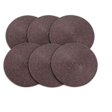 Imagem de Kit Jogo Americano Redondo Impermeável 38 cm Jantar 6 Peças - Bmax, Ma