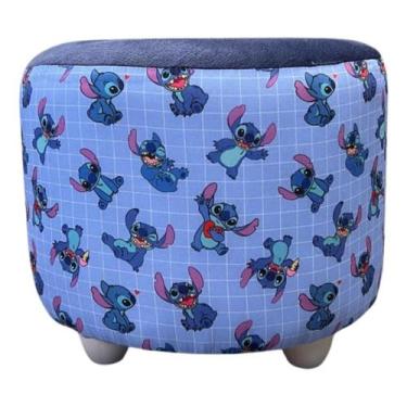 Imagem de Puff Infantil Estampado Azul Decorativo Quarto Criança Sala - Azul Mir