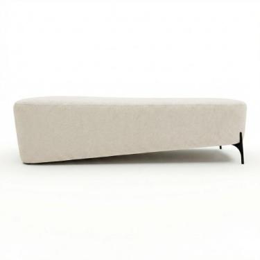 Imagem de Puff Recamier Decorativo Orgânico Lavie 140cm Premium Bouclê Bege - Ab