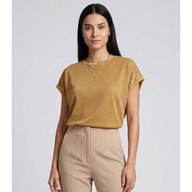 Imagem de Blusa Feminina Manga Cavada Infinita Cor Marrom, P, Marrom