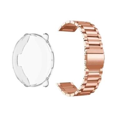 Imagem de Pulseira De Aço Inoxidável Amazfit Active 2 Com Protetor De Tela TPU A