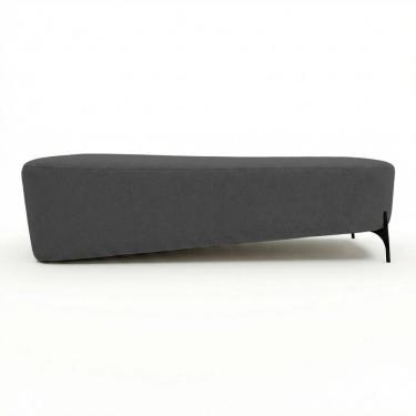 Imagem de Puff Recamier Decorativo Orgânico Lavie 140cm Premium Bouclê Cinza Escuro - Abmaza