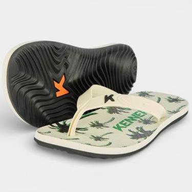 Imagem de Chinelo Kenner Summer Tropical Masculino - Branco e Verde - 42, 42