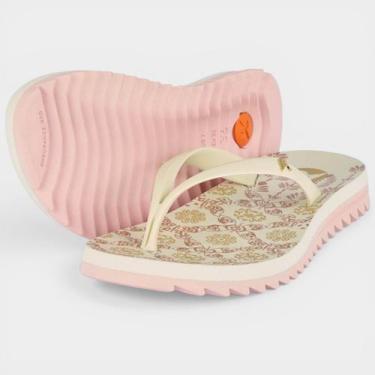Imagem de Chinelo Kenner Ibiza Aurora Feminino - Branco e Rosa - 36, 36