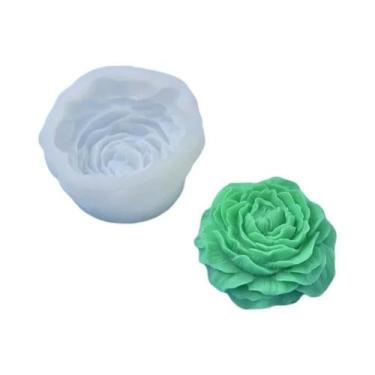 Imagem de Molde De Silicone Com Padrão De Flor Rosa Em 3 Tamanhos Para Velas, Bo