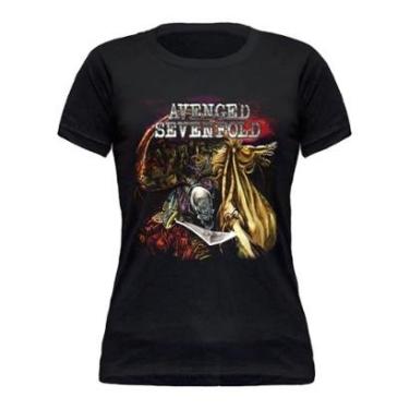 Imagem de Camiseta Baby Look Avenged Sevenfold Stamp Feminina em Algodão Manga Curta-Feminino