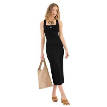 Imagem de Vestido Colcci Midi Canelado com Decote Quadrado-Feminino