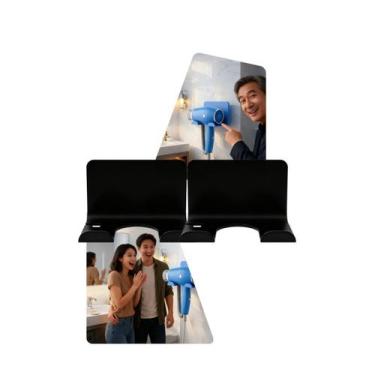 Imagem de Kit 2 Suporte Para Secador De Cabelo de Parede Em ABS Resistente Organ