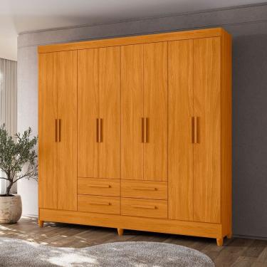 Imagem de Guarda Roupa Roupeiro Flórida 08 Portas 04 Gavetas Cinamomo Moval