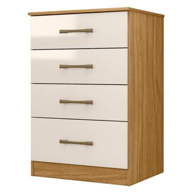 Imagem de Cômoda Para Quarto 61cm Com 4 Gavetas Miriad Freijó/off Z17 - Mpozenato