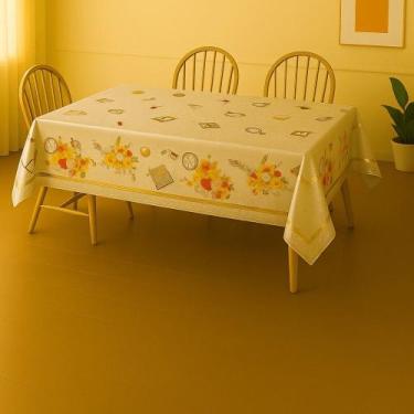 Imagem de Toalha De Mesa Dubai Bege Mod7113a Rolo 1,37x20m Vinil PVC - Plast.co