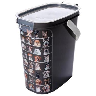 Imagem de Pote Porta Ração Hermético Decorado Mickey 8,5lt Com Alça E Concha Med