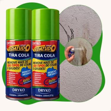 Imagem de Kit 2 Spray Removedor Tira Cola Adesivo Silicone Pu 100ml - DRYKO, Spr