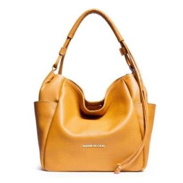 Imagem de BOLSA FEMININA EM COURO TIRACOLO MOSTARDA "CANDICE REZENDE"-Feminino