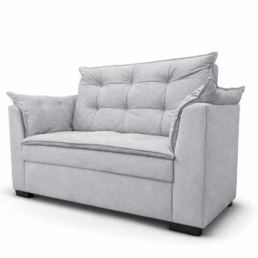 Imagem de Sofá 3 Lugares Namoradeira Recepção Sala Confortável Sofisticada Moderno Linho Cinza