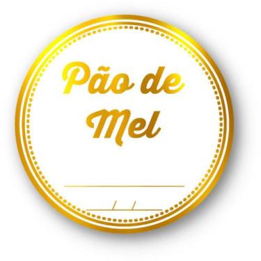 Imagem de Adesivo "Pão de Mel" - Ref. 2096 - Hot Stamping - Dourado - 50 unidade