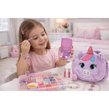 Imagem de Kit Maquiagem Infantil Bolsa Unicórnio Brinquedo Criativo Cosméticos S