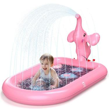 Imagem de Splash Pad QPAU Pink Elephant para crianças de 1 a 3 anos