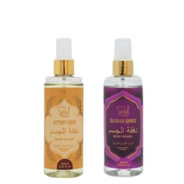 Imagem de Kit 2 body splash Femininos e masculinos arabe soul cosméticos 200 ML,