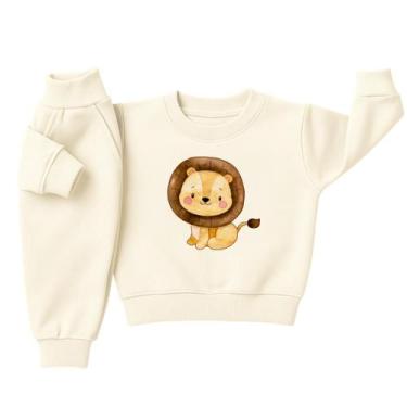 Imagem de Conjunto Moletom Infantil Bebê Menino Peluciado Roupa Inverno Flanelad