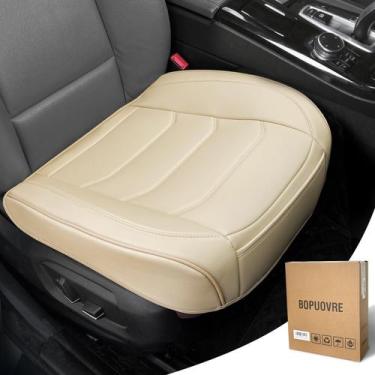 Imagem de Capa de Assento de Carro BOPUOVRE - Couro PU Luxo Bege - Ajuste Univer