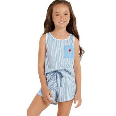 Imagem de Shortdoll Regata Infantil Cor Com Amor - 2050054 COR, Azul, 4