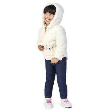 Imagem de Jaqueta capuz menina ovelha sherpa off white kamylus, 2