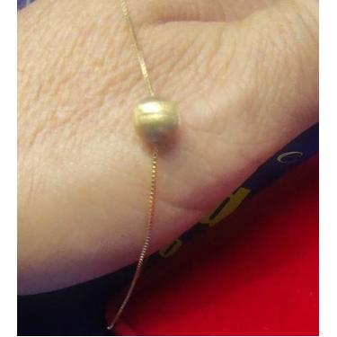 Imagem de Tornozeleira com Pingente Bola Fosca 7 mm Peso 1.46 Gramas 27 Cm Fio 0