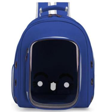Imagem de Mochila com visão panorâmica para cães e gatos - Elo pet, Azul