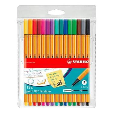 Imagem de Caneta Fineliner 0.4mm Point 88 15 Cores - Stabilo - Tendtudo