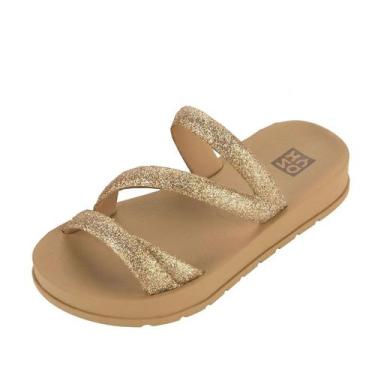 Imagem de Chinelo Infantil Menina Slide Facil Calce Zaxy Glitter 19008, Dourado,