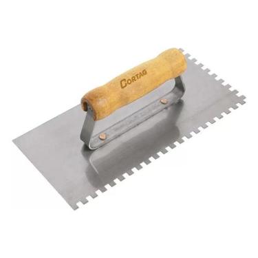 Imagem de Desempenadeira Aço Dentada 6x6 mm Aplicação Precisa de Argamassa Corta