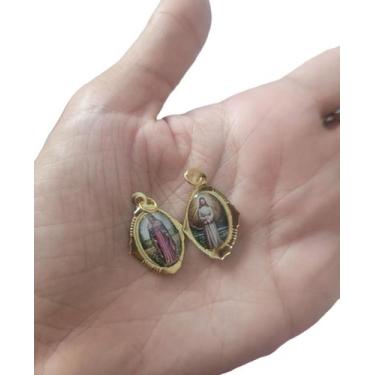 Imagem de Kit 50 Medalhas De Nossa Senhora Das Lágrimas 2cm Resinada - caf