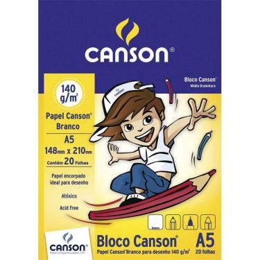 Imagem de Bloco Desenho A5 140G 20 Folhas Branco Canson