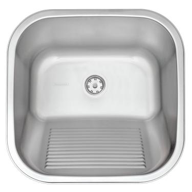 Imagem de Tanque de Encaixe Hera 25L de Embutir Aço Inox Acetinado 40x40cm com Esfregador Tramontina