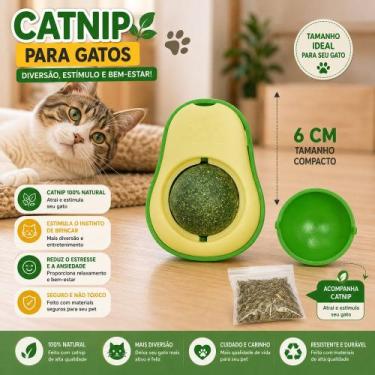 Imagem de Brinquedo Abacate Com Catnip Para Gatos Interativo 6cm Verde - BUPPY P