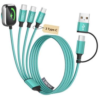 Imagem de Cabo de Carregamento MPATIBY 4 em 2 USB-C Multi 1,5 m Verde
