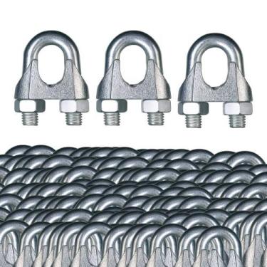 Imagem de Kit 500 grampos clips para cabo de aço 1/4 - DIVERSAS
